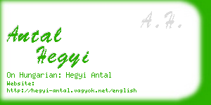 antal hegyi business card